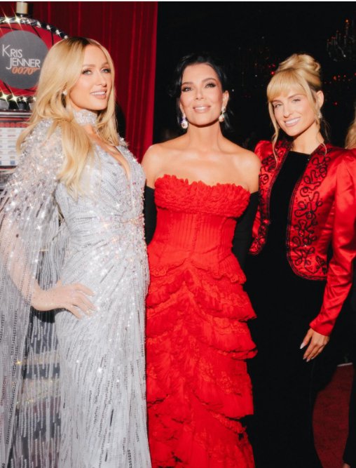 Kris Jenner with Paris Hilton and Meghan Trainor at her 70th birthday party, from a post dated November 9, 2025 | Source: Instagram/krisjenner