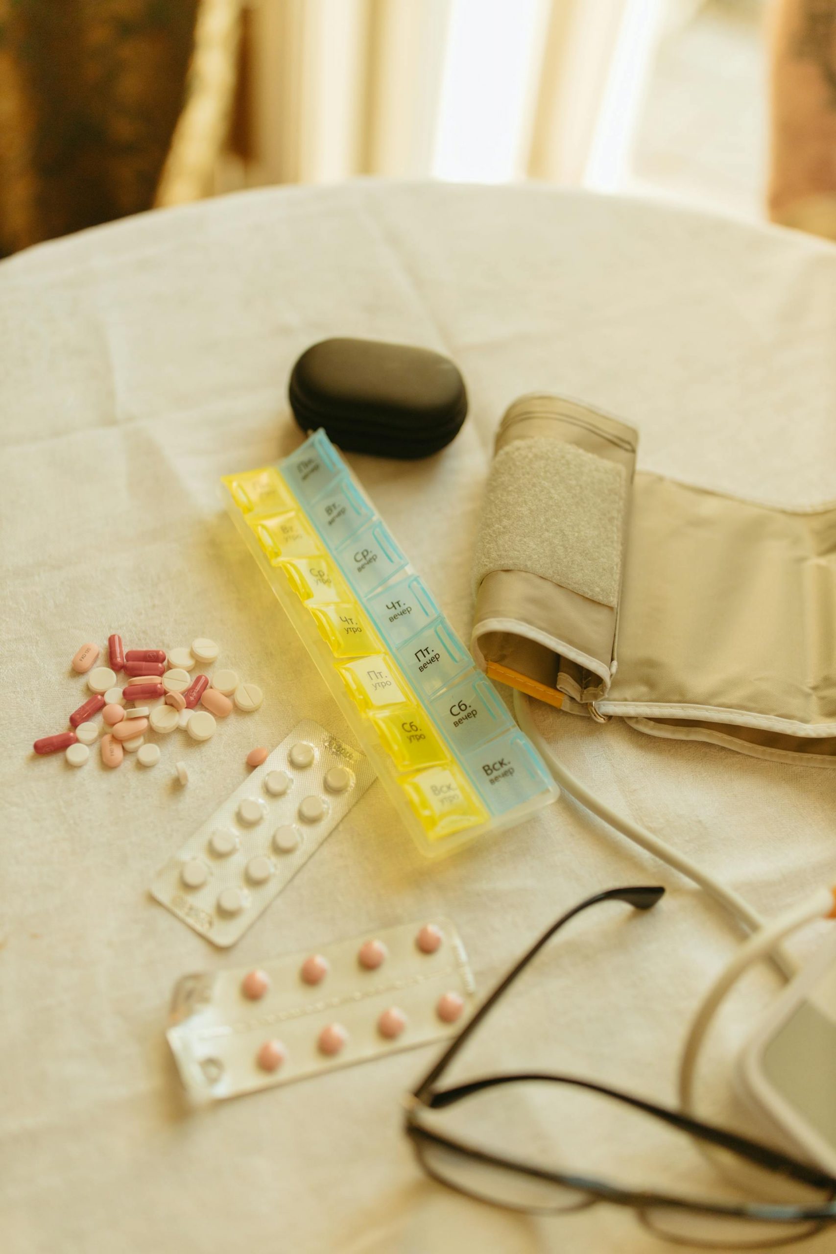Medicines on a table | Source: Pexels