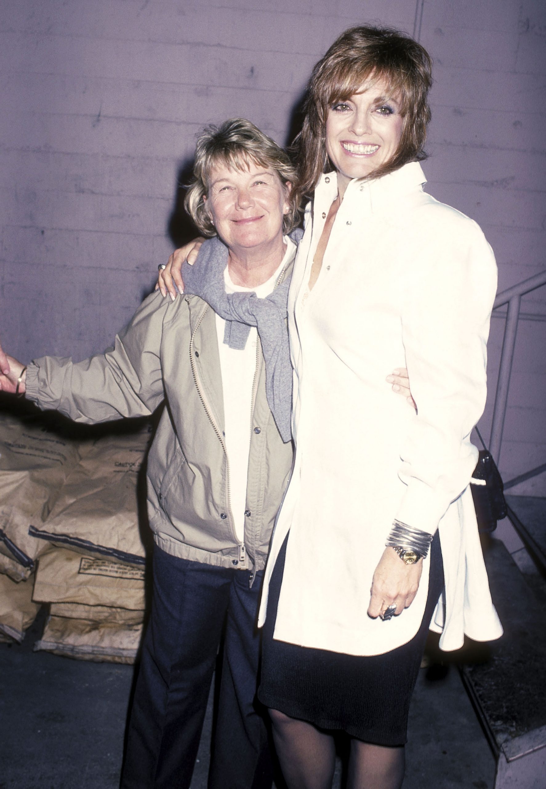 Barbara Bel Geddes and Linda Gray at the wrap-up parties for the ninth season of 