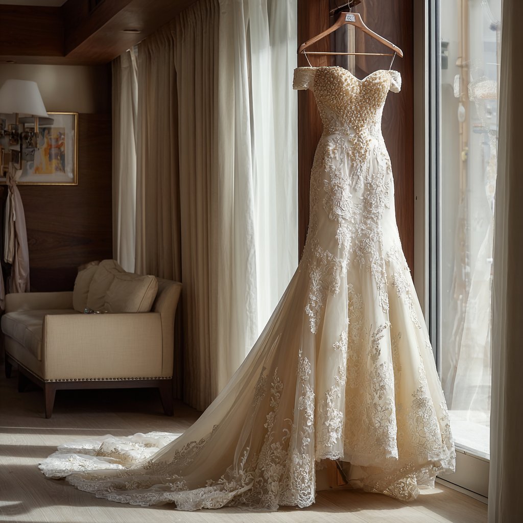 A gorgeous wedding dress | Source: Midjourney