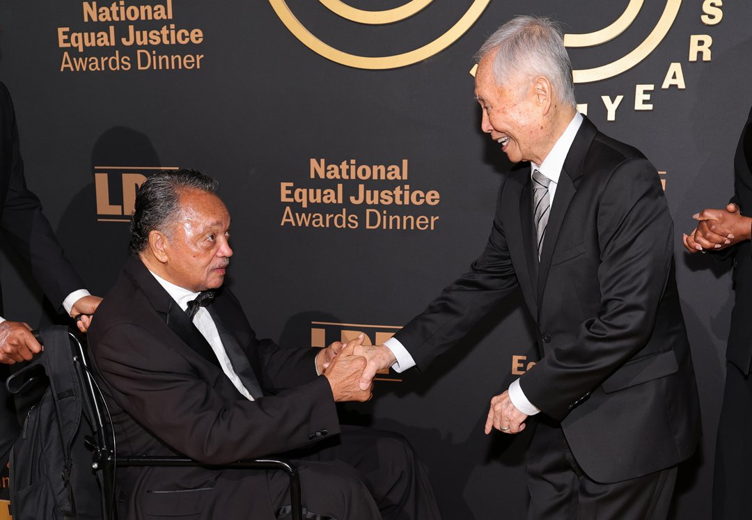 Jesse Jackson and George Takei attend the 37th National Equal Justice Awards Dinner at The Glasshouse on May 15, 2025 | Source: Getty Images