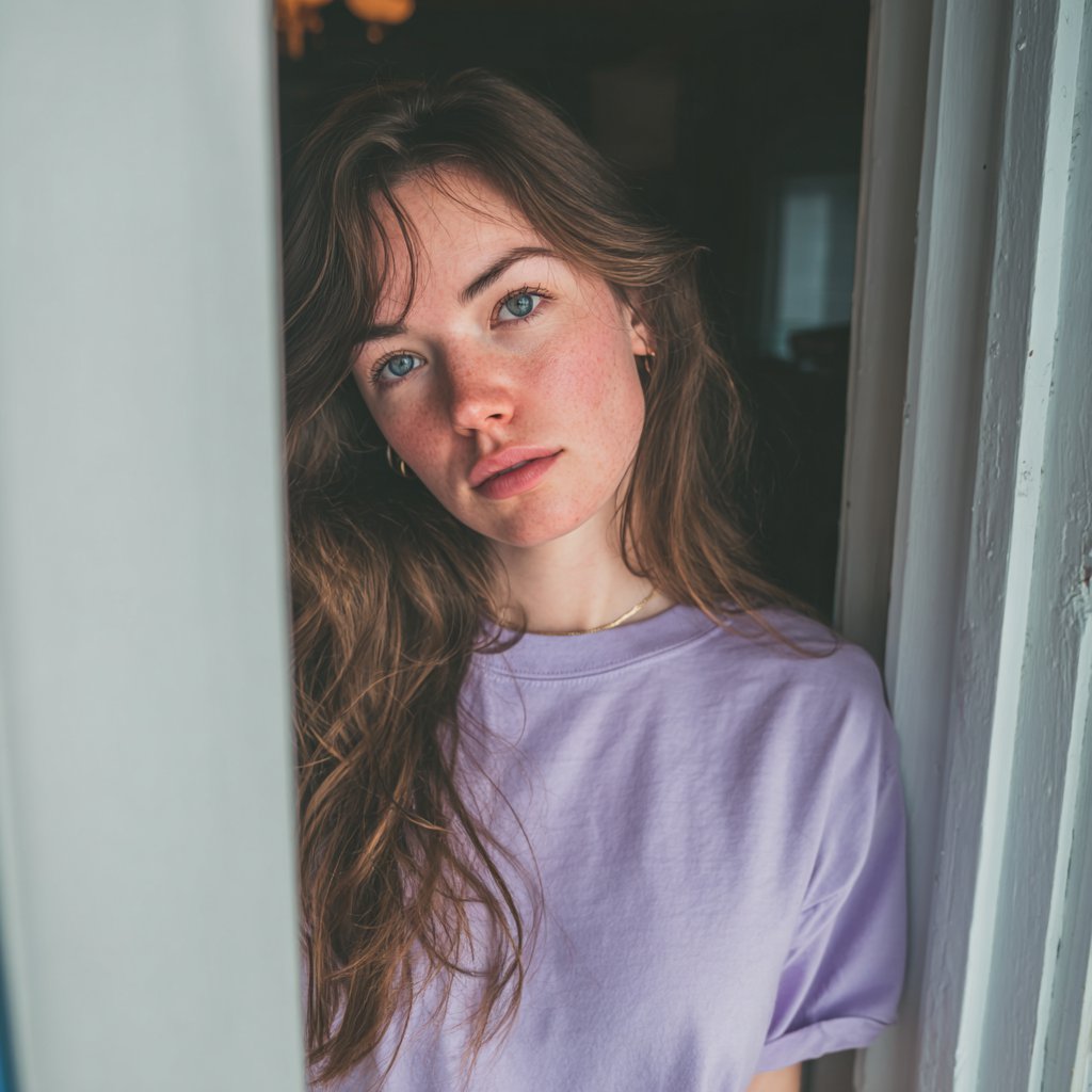 A woman standing at a front door | Source: Midjourney