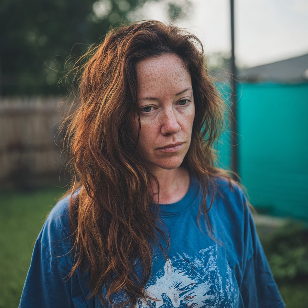 A concerned woman standing outside | Source: Midjourney