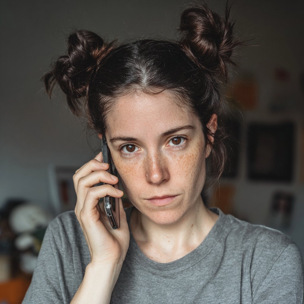 A woman talking on a phone | Source: Midjourney