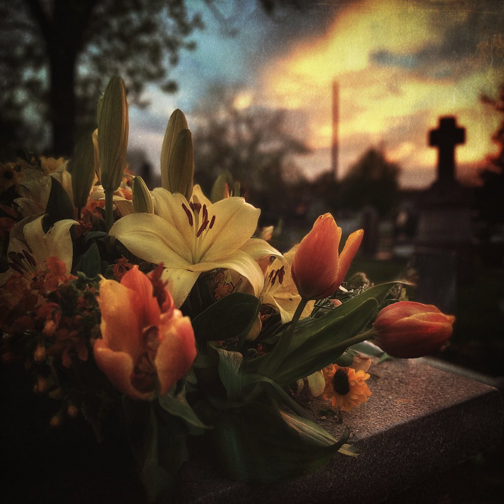A grave at a cemetery | Source: Midjourney