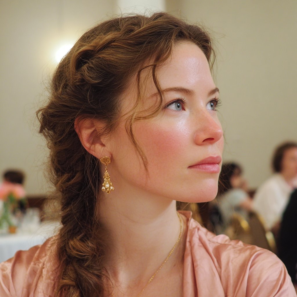 A side view of a maid of honor at a wedding | Source: Midjourney