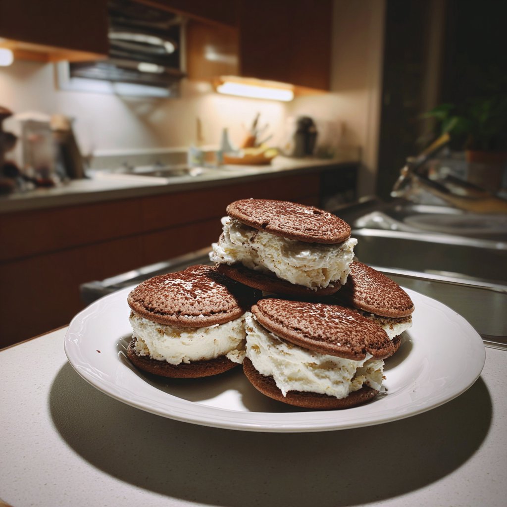 A plate of ice cream sandwiches | Source: Midjourney