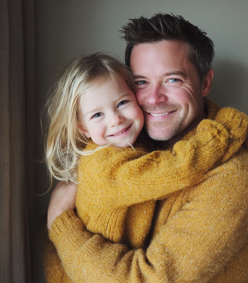 A smiling father and daughter duo | Source: Midjourney