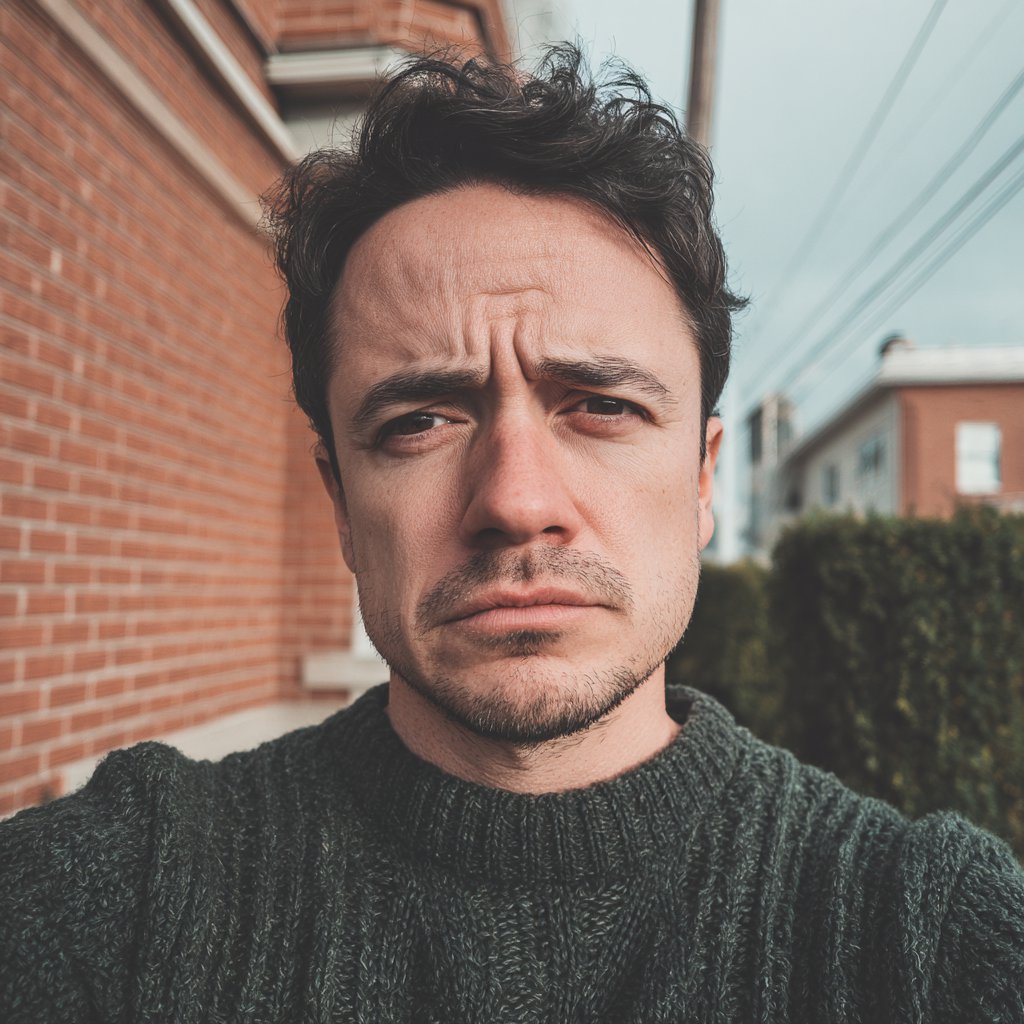 A concerned man standing outside | Source: Midjourney