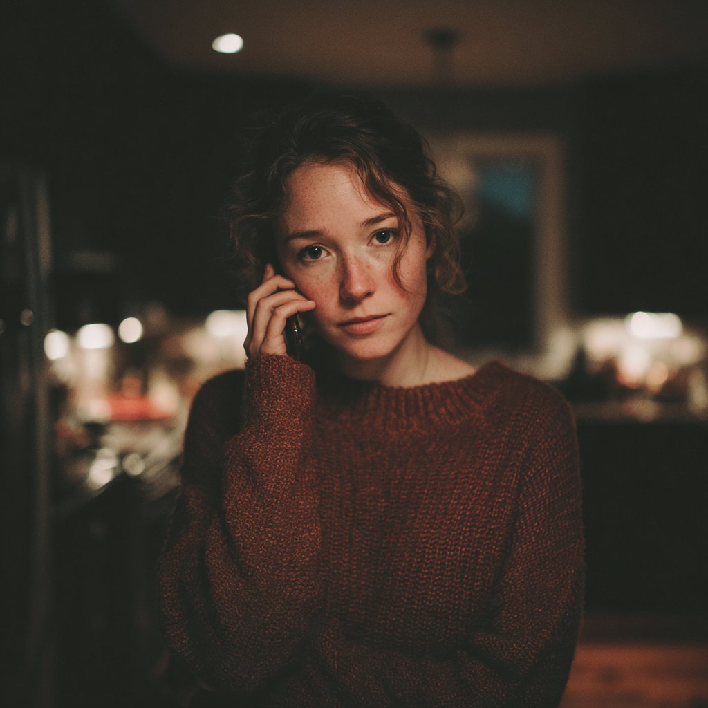 A woman talking on a cellphone | Source: Midjourney