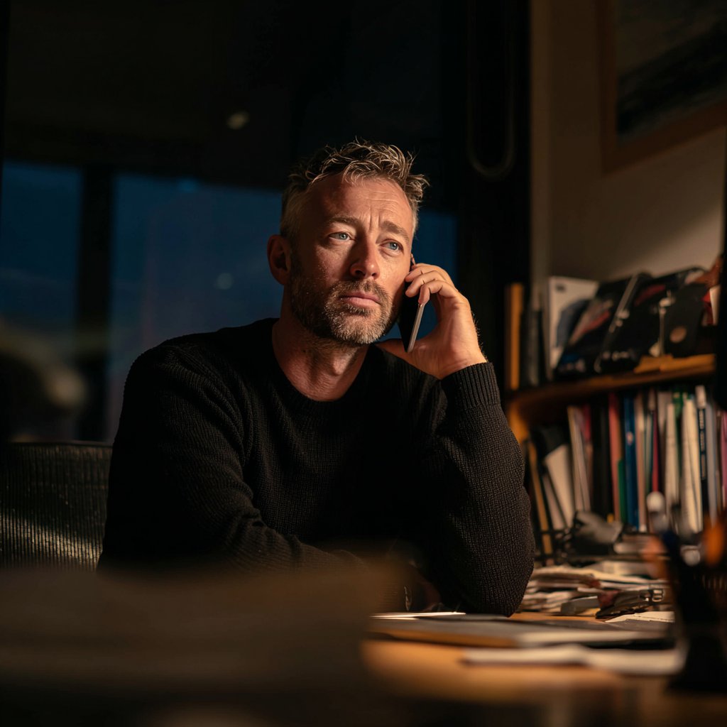 A man talking on a phone | Source: Midjourney