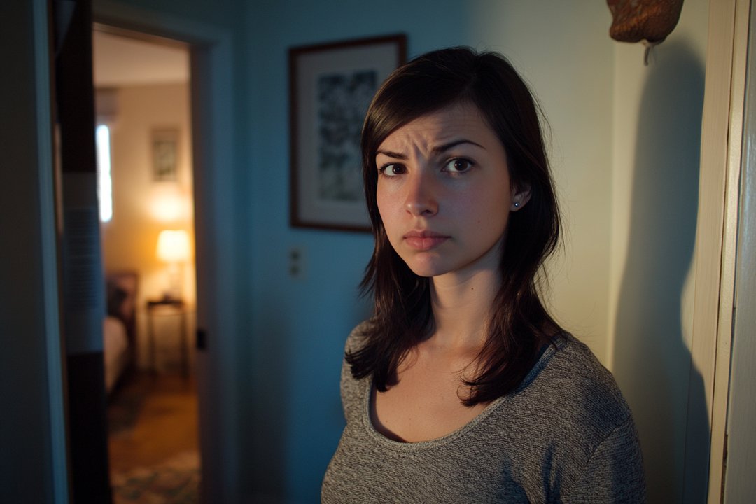 A woman in an apartment looking puzzled | Source: Midjourney