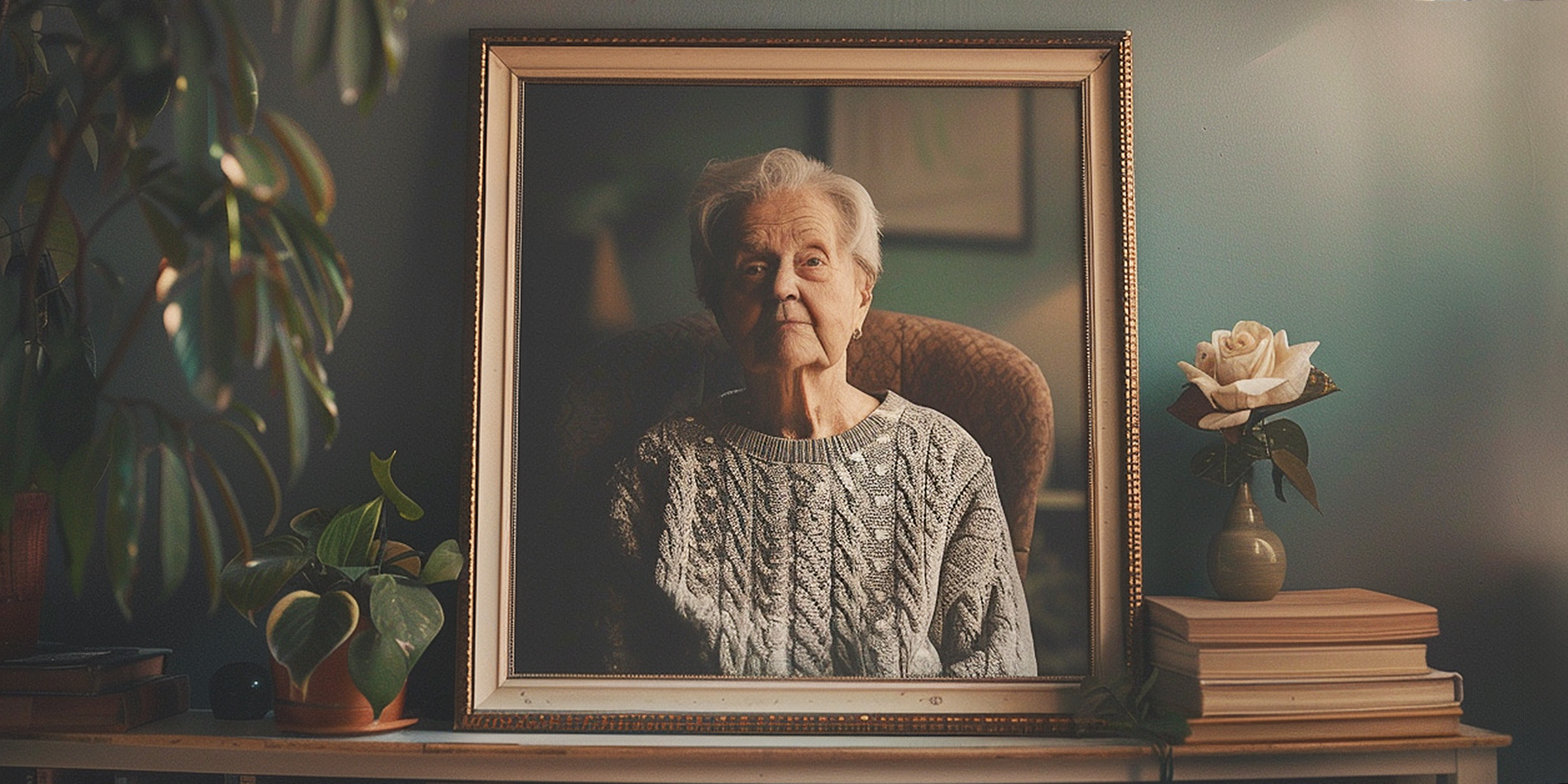 A framed photo of an older woman | Source: The Celebritist