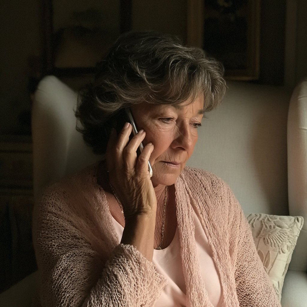An older woman talking on a phone | Source: Midjourney