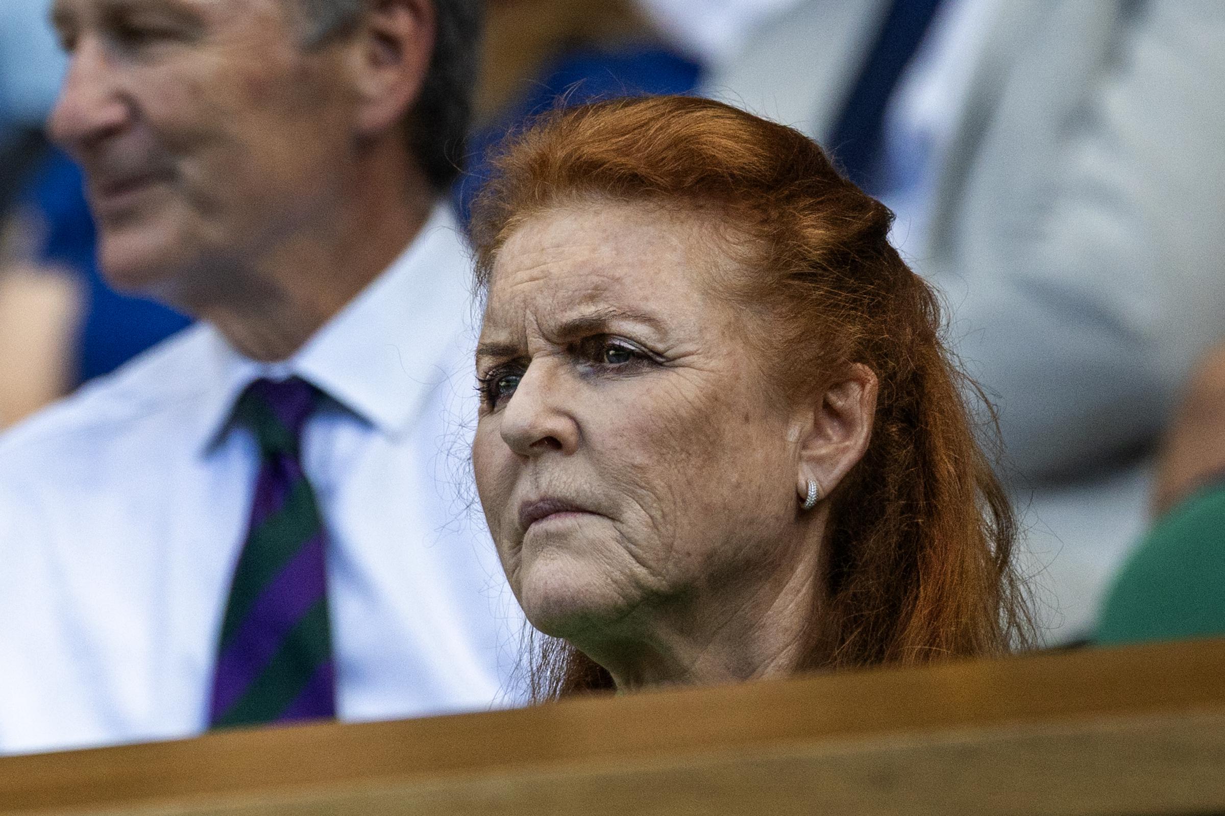 Sarah Ferguson in the Royal Box on Centre Court during the Wimbledon Lawn Tennis Championships on June 30, 2025, in London, England. | Source: Getty Images