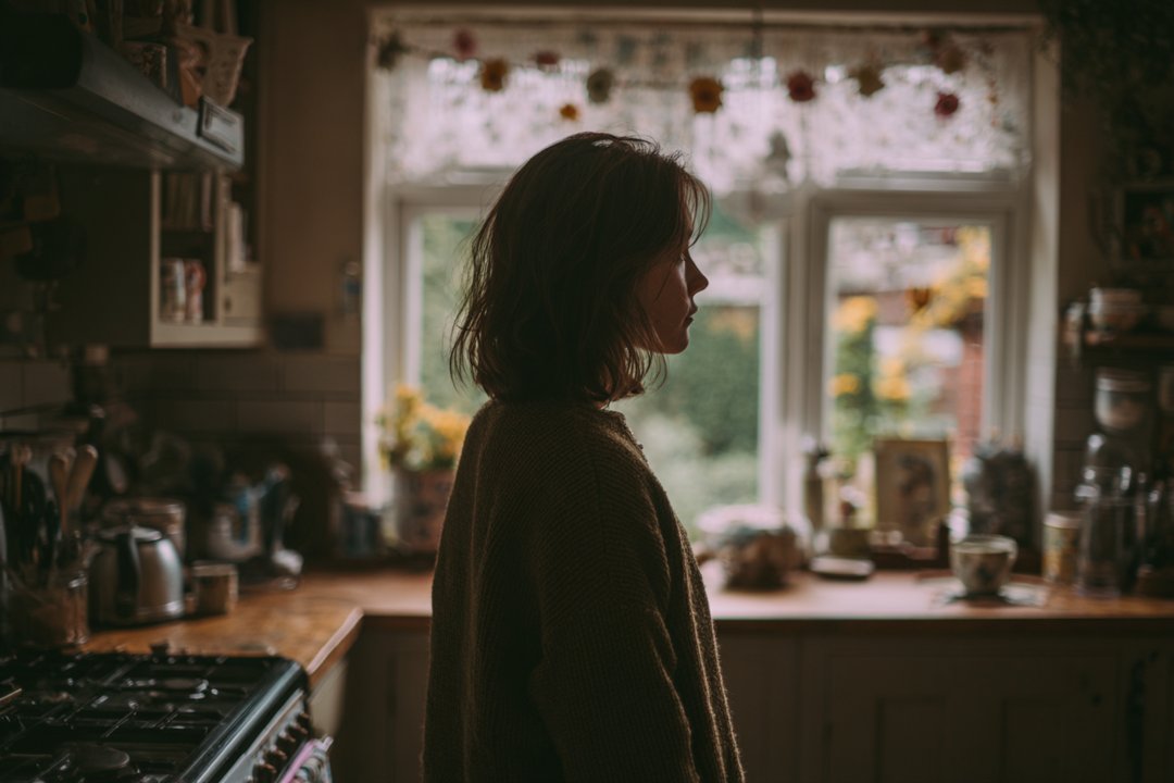 A woman standing in a kitchen | Source: Midjourney