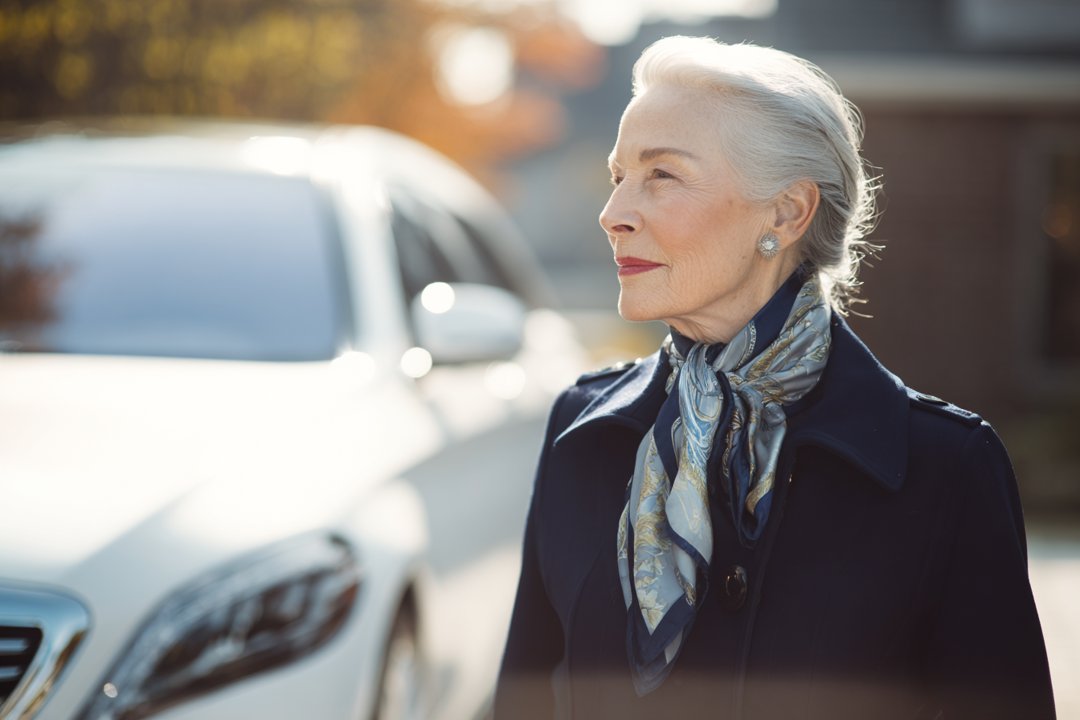 A woman standing near a limousine | Source: Midjourney