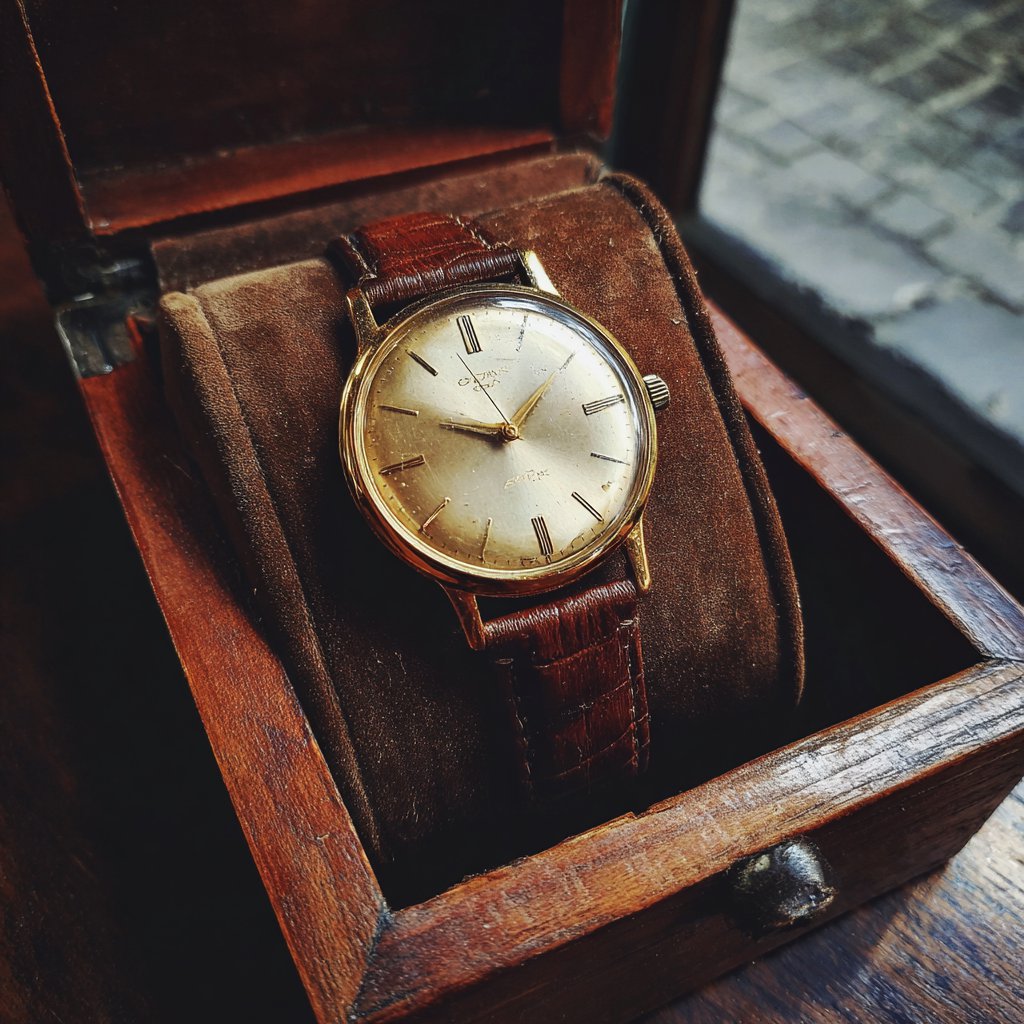 A wristwatch in a wooden box | Source: Midjourney