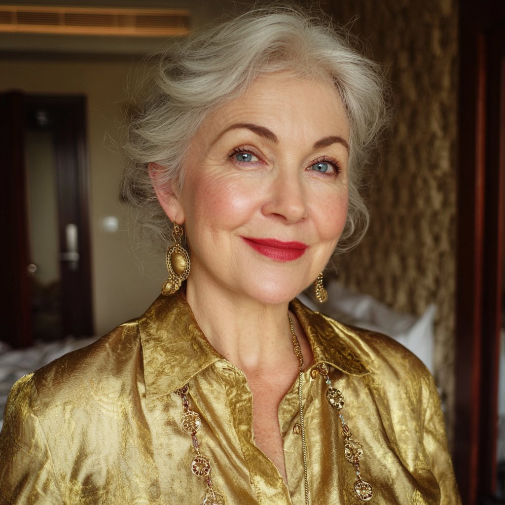 A smiling older woman | Source: Midjourney