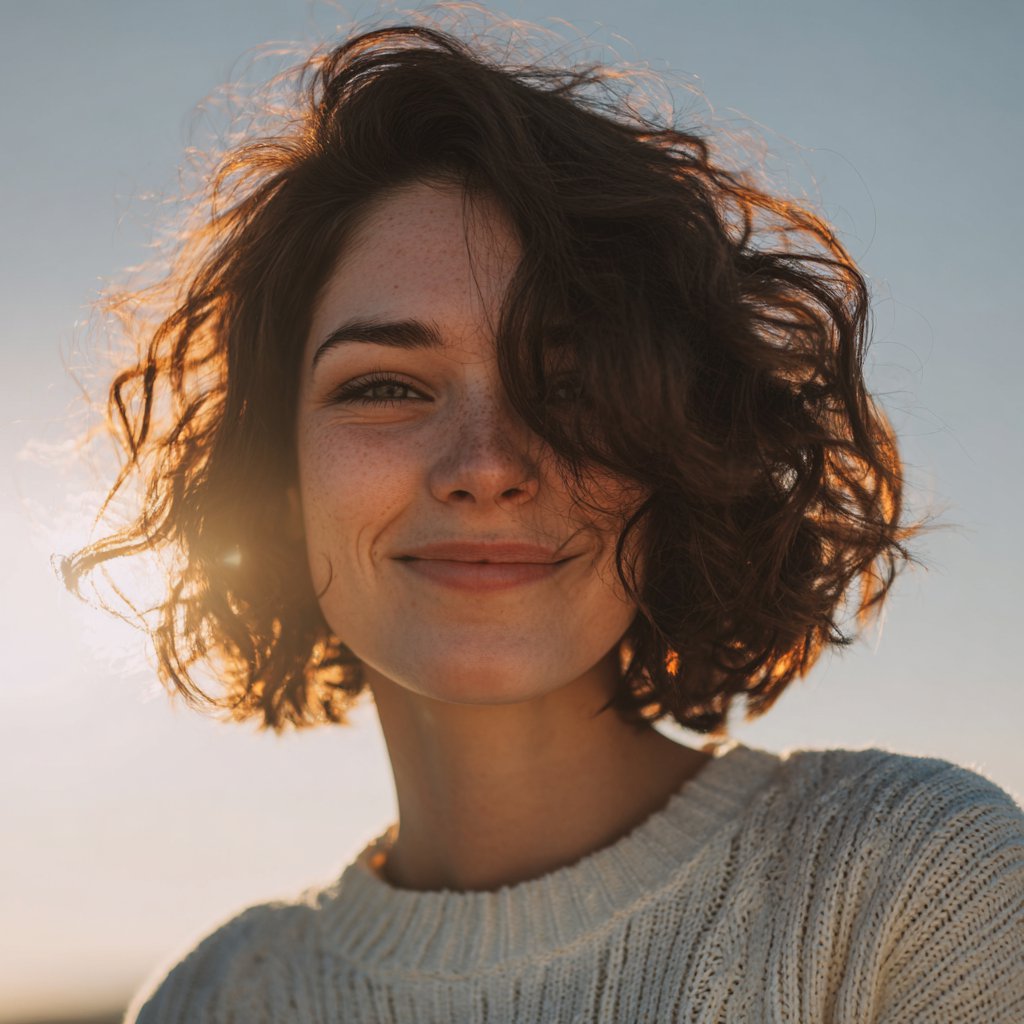 A smiling woman standing outside | Source: Midjourney