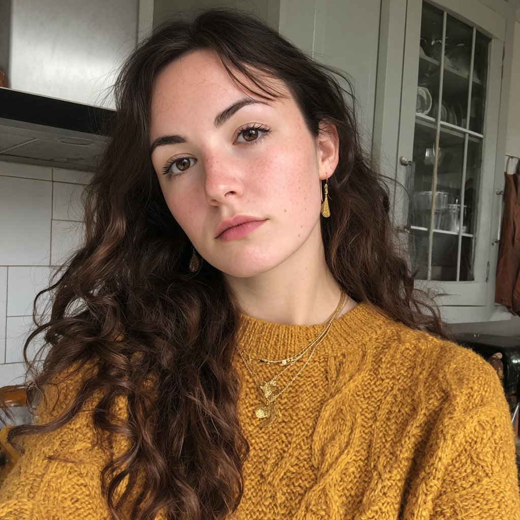 A woman standing in a kitchen | Source: Midjourney