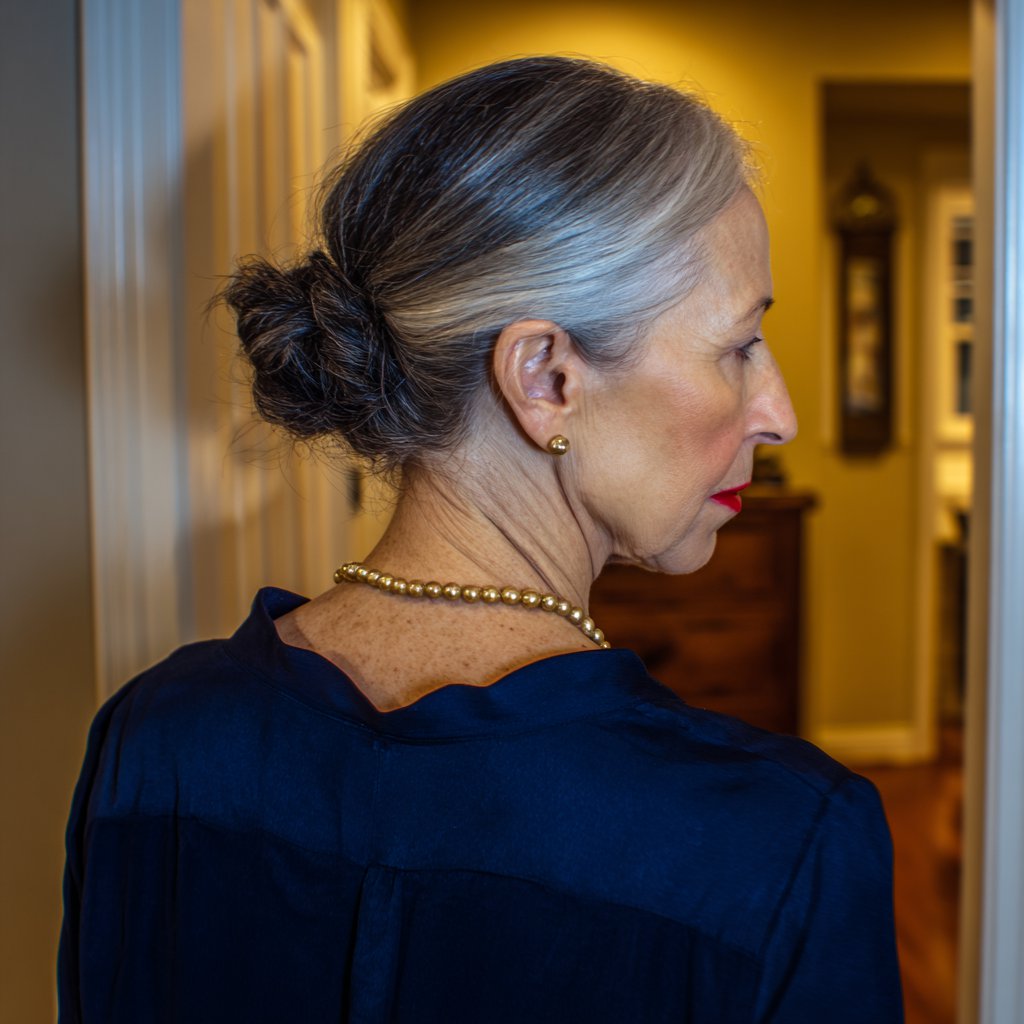 The rear view of an older woman | Source: Midjourney