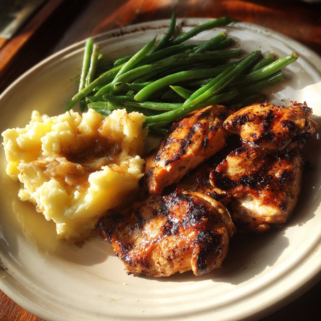 A plate of food on a table | Source: Midjourney