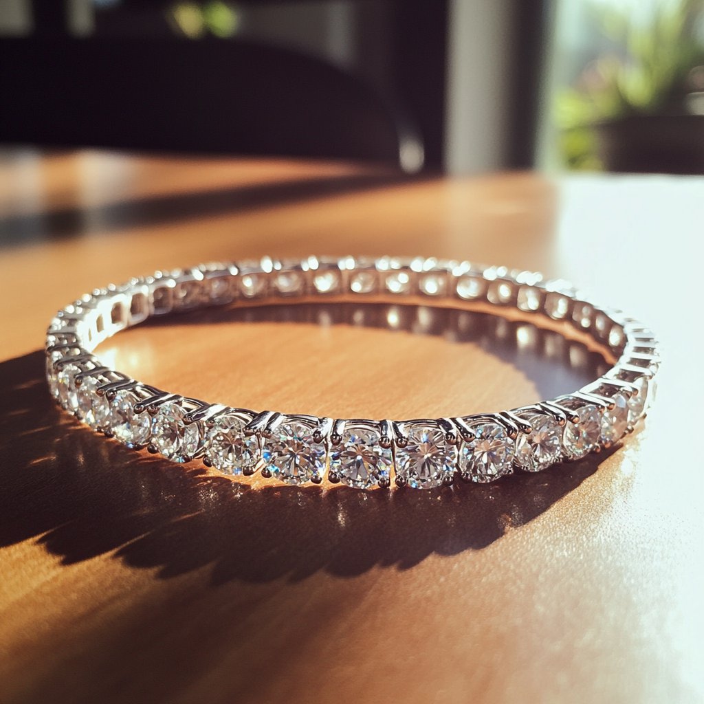 A close-up of a diamond bracelet | Source: Midjourney