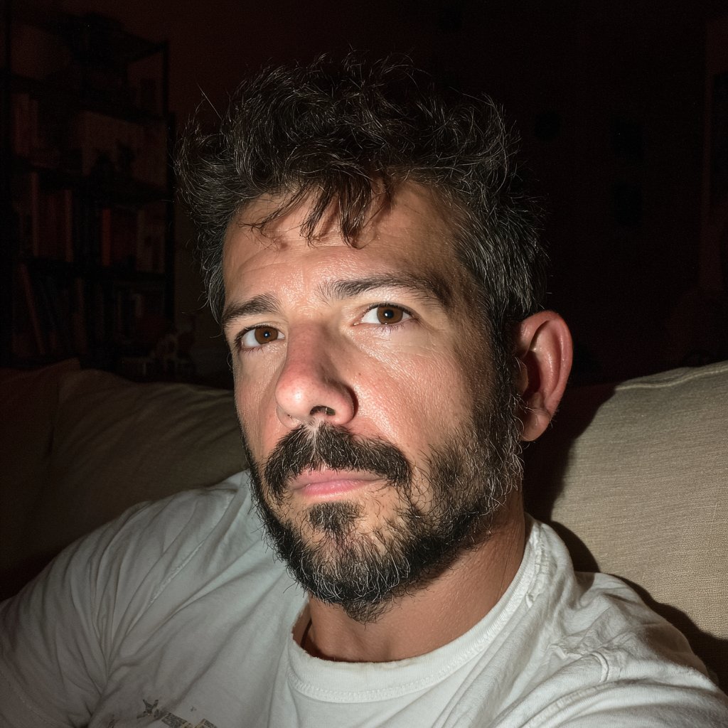 A pensive man sitting on a couch | Source: Midjourney