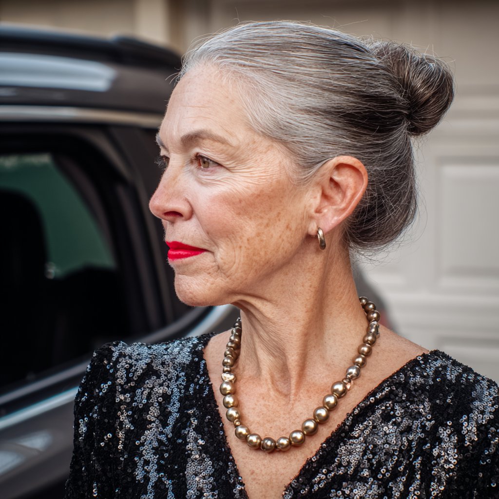 A woman standing next to a car | Source: Midjourney