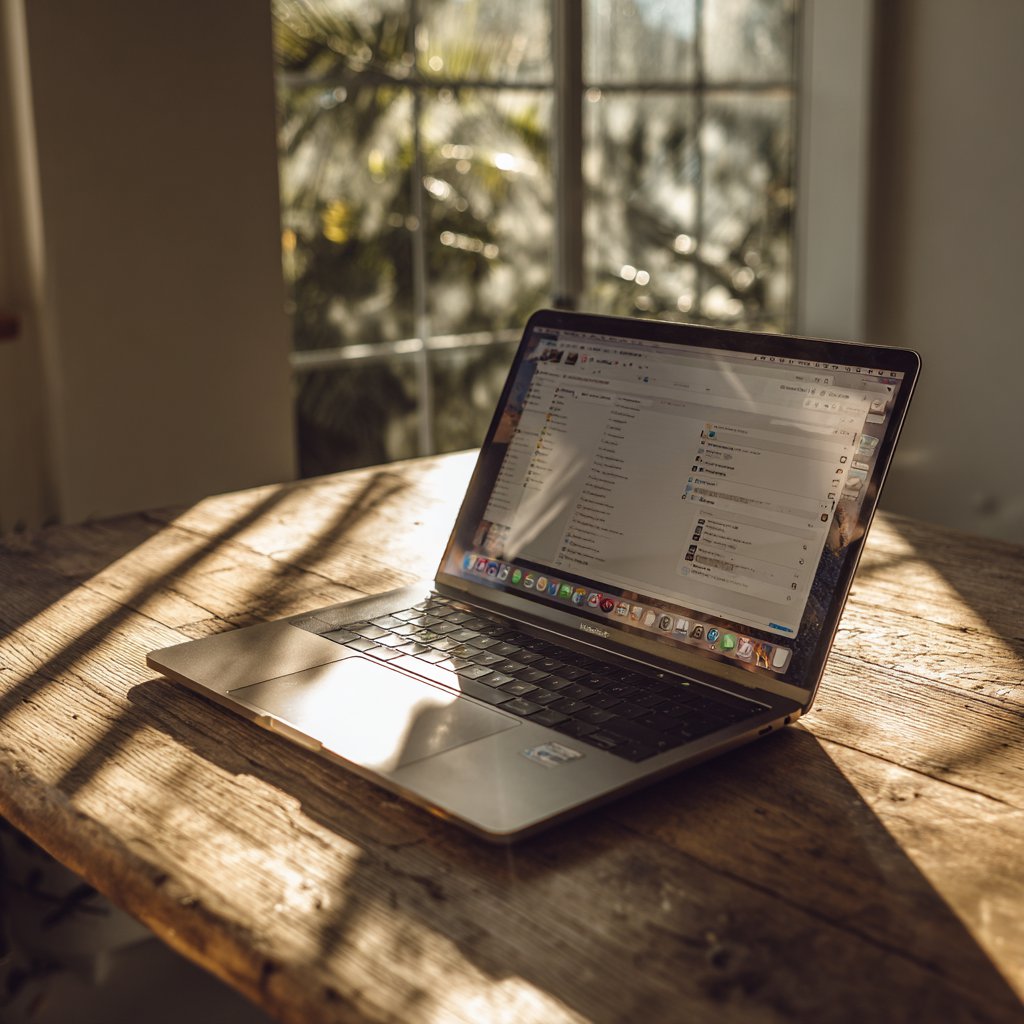 An open laptop on a table | Source: Midjourney