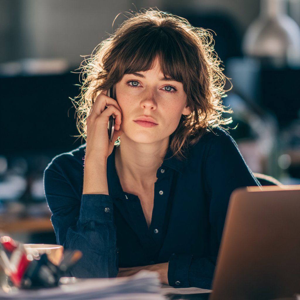 A woman talking on a cellphone | Source: Midjourney
