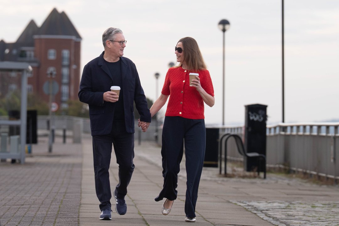 Sir Keir and Lady Victoria Starmer taking a walk along the River Mersey on September 30, 2025. | Source: Getty Images