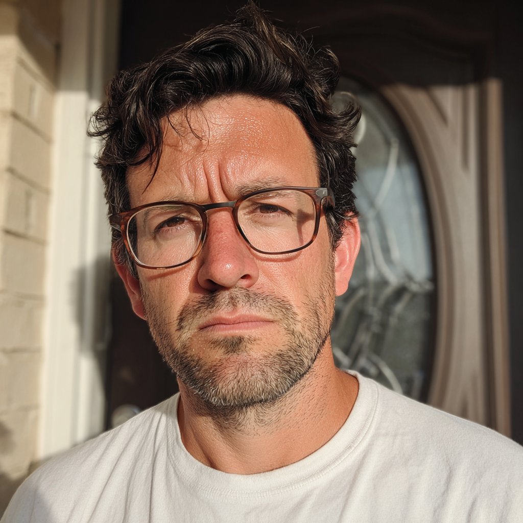 A man standing at his front door | Source: Midjourney