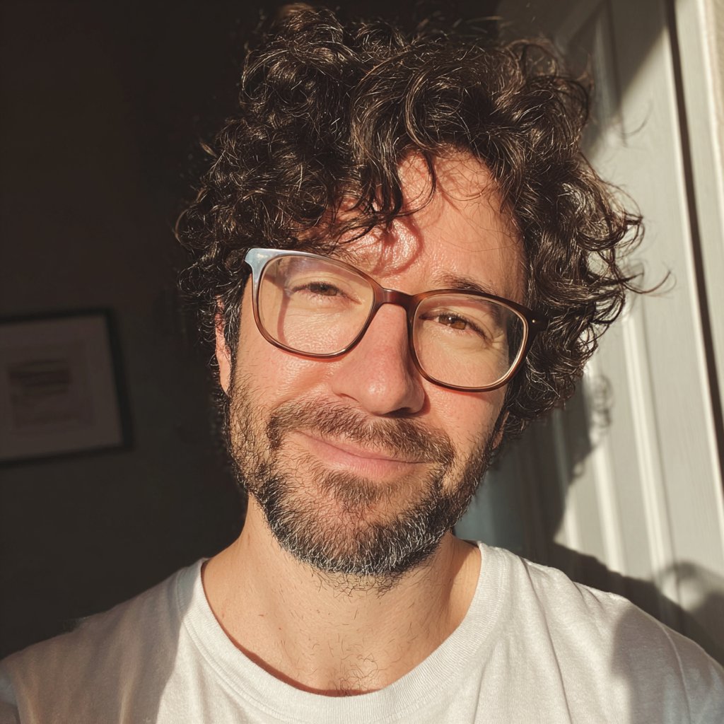 A smiling and emotional man standing by the front door | Source: Midjourney