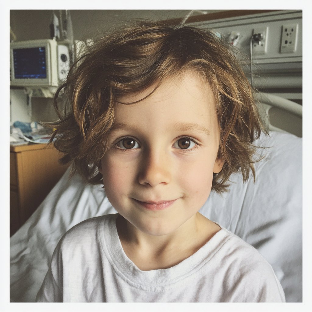 A little boy sitting in a hospital bed | Source: Midjourney