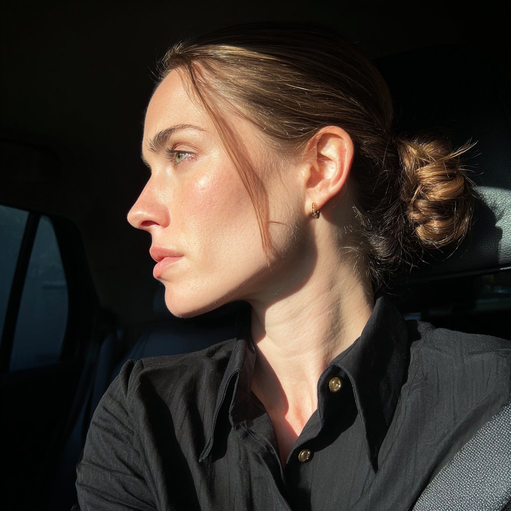 A woman sitting in a car | Source: Midjourney