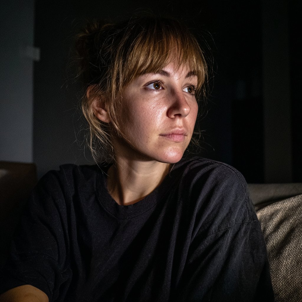 A woman sitting on a couch | Source: Midjourney