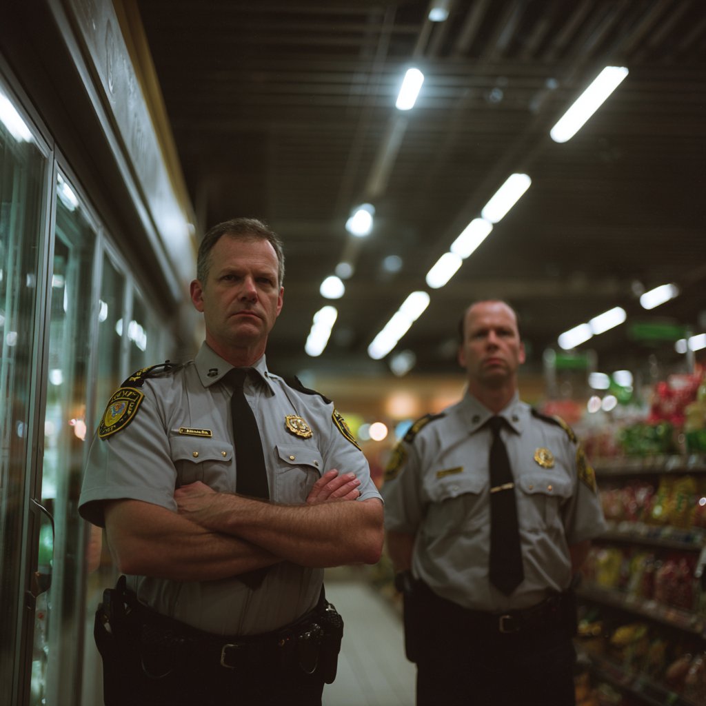 Security guards standing in a store | Source: Midjourney