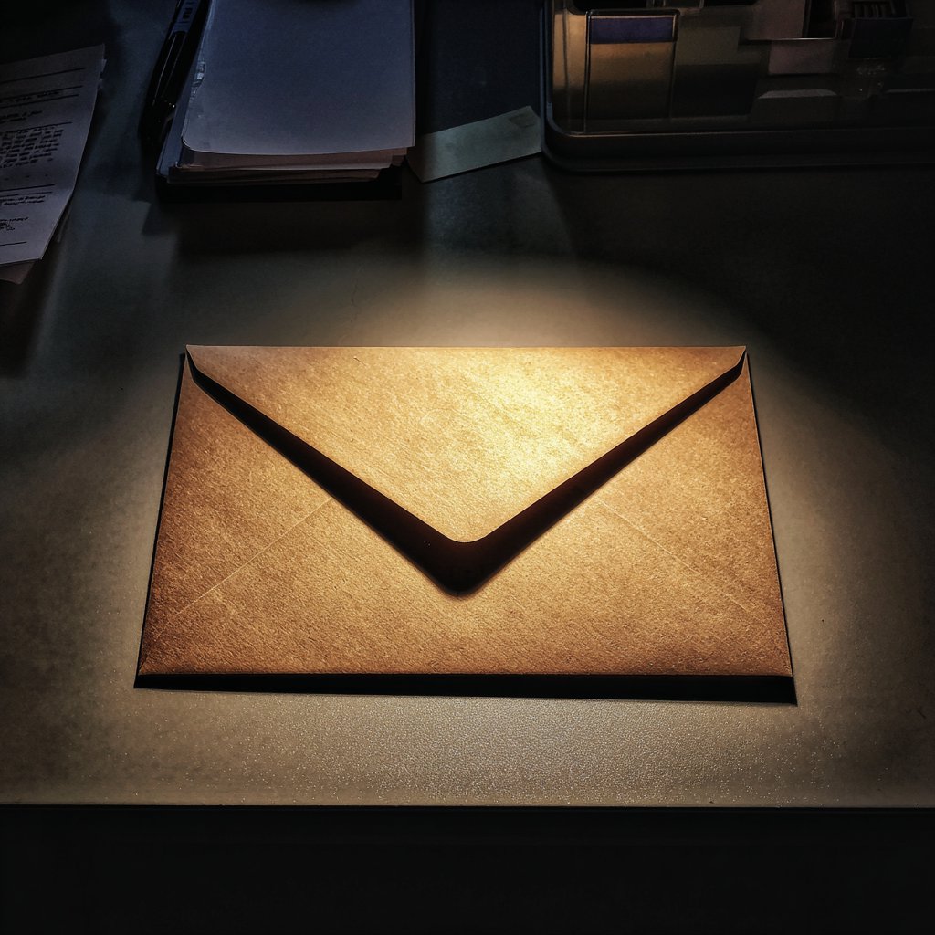 An envelope on a desk | Source: Midjourney