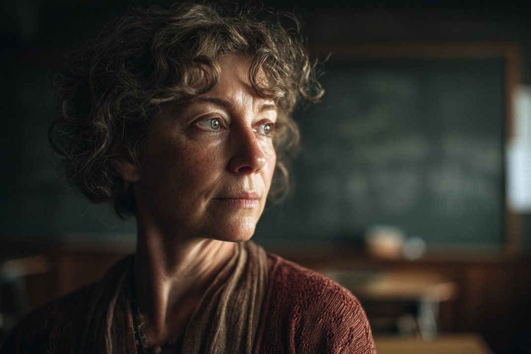 A woman standing in a classroom | Source: Midjourney