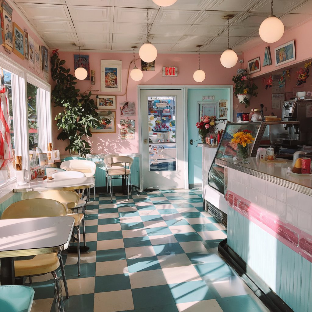The interior of an ice cream parlor | Source: Midjourney