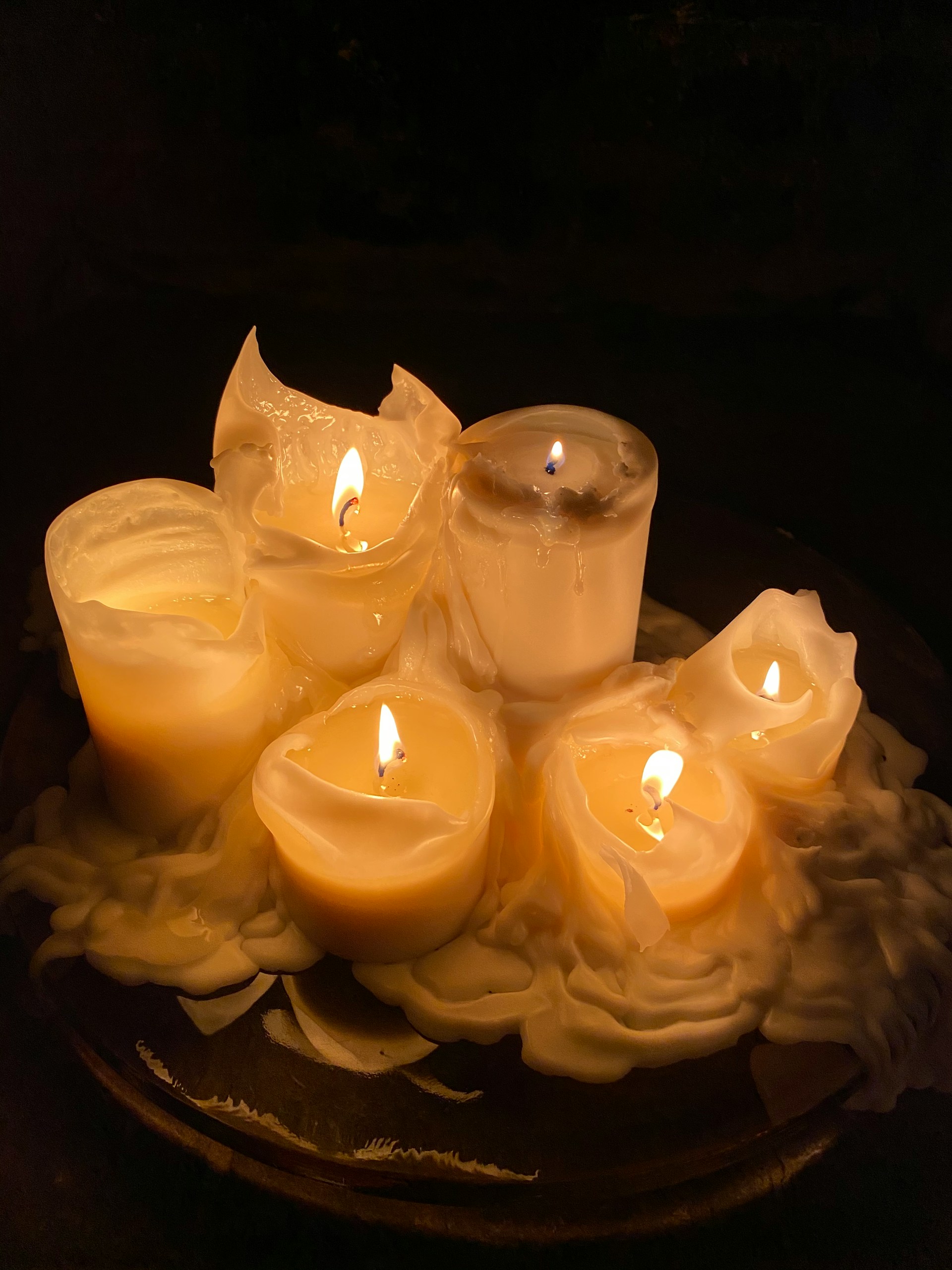 A collection of melted candles | Source: Unsplash