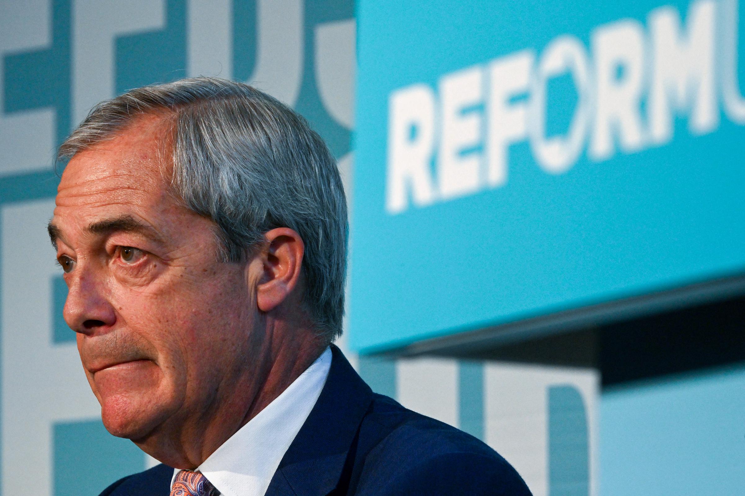 Reform UK leader Nigel Farage at a party press conference on November 18, 2025, in London, England. | Source: Getty Images