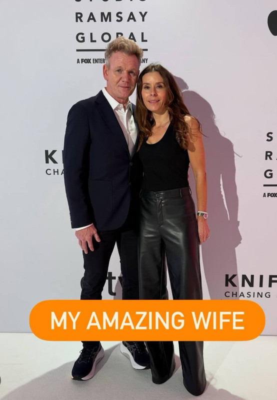Next came a red-carpet snap of Gordon Ramsay with his wife, Tana Ramsay, under the label 