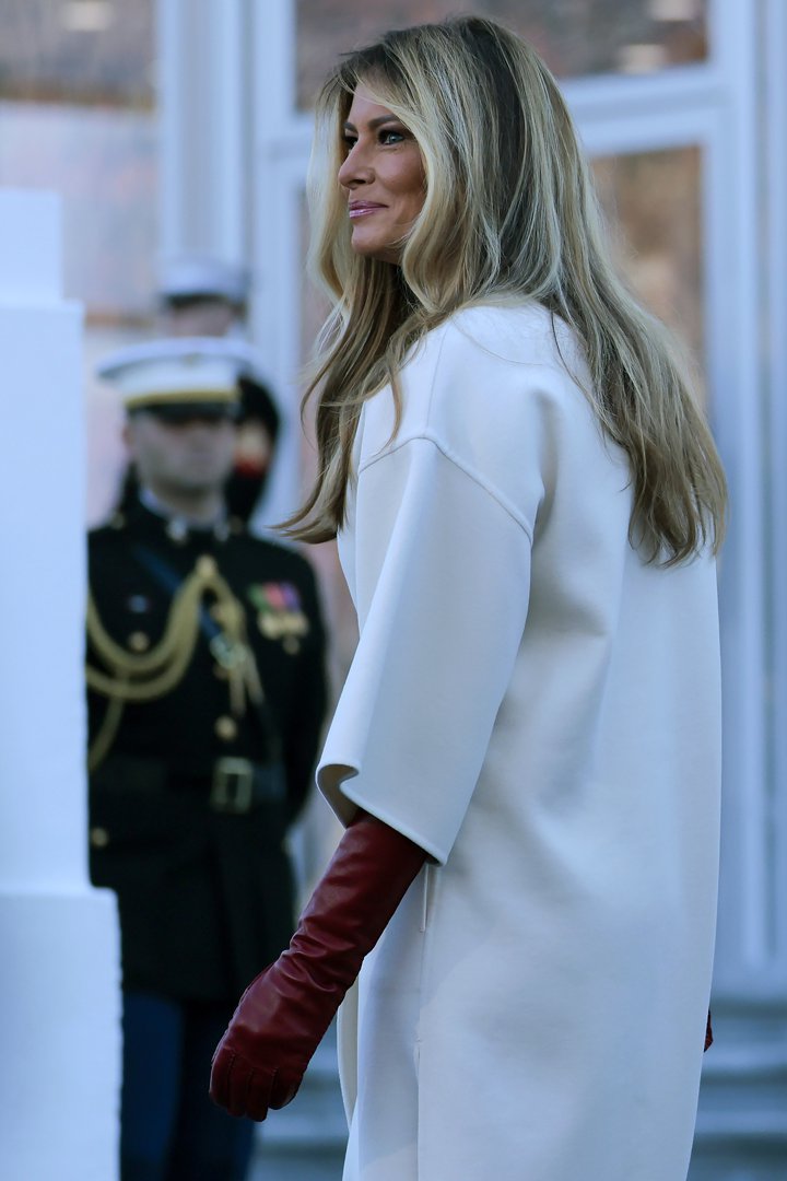 US First Lady Melania Trump welcomes the official Christmas Tree at the White House on November 24, 2025, in Washington, DC | Source: Getty Images