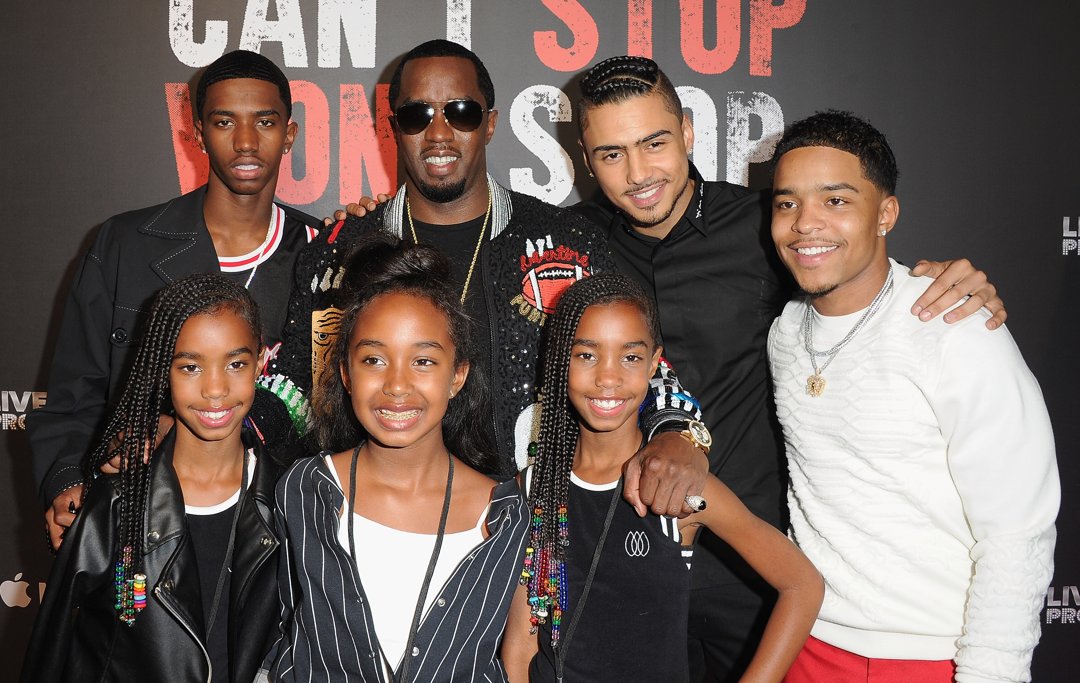 Sean Combs and his children arrive at the Los Angeles Premiere Of 