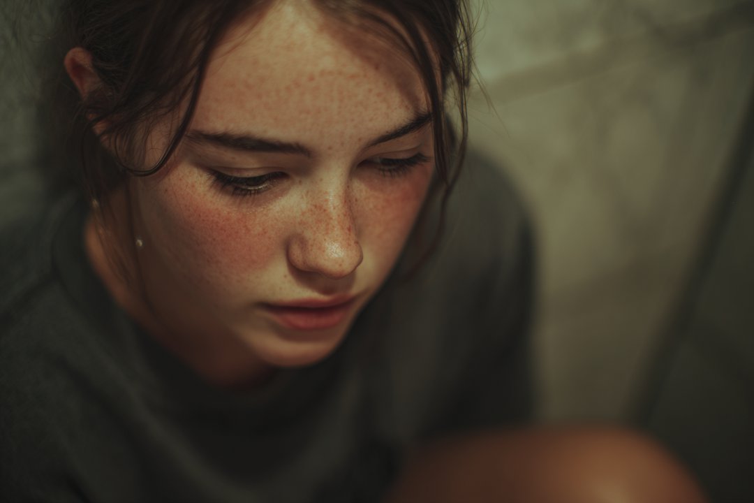 A girl sitting on a bathroom floor | Source: Midjourney