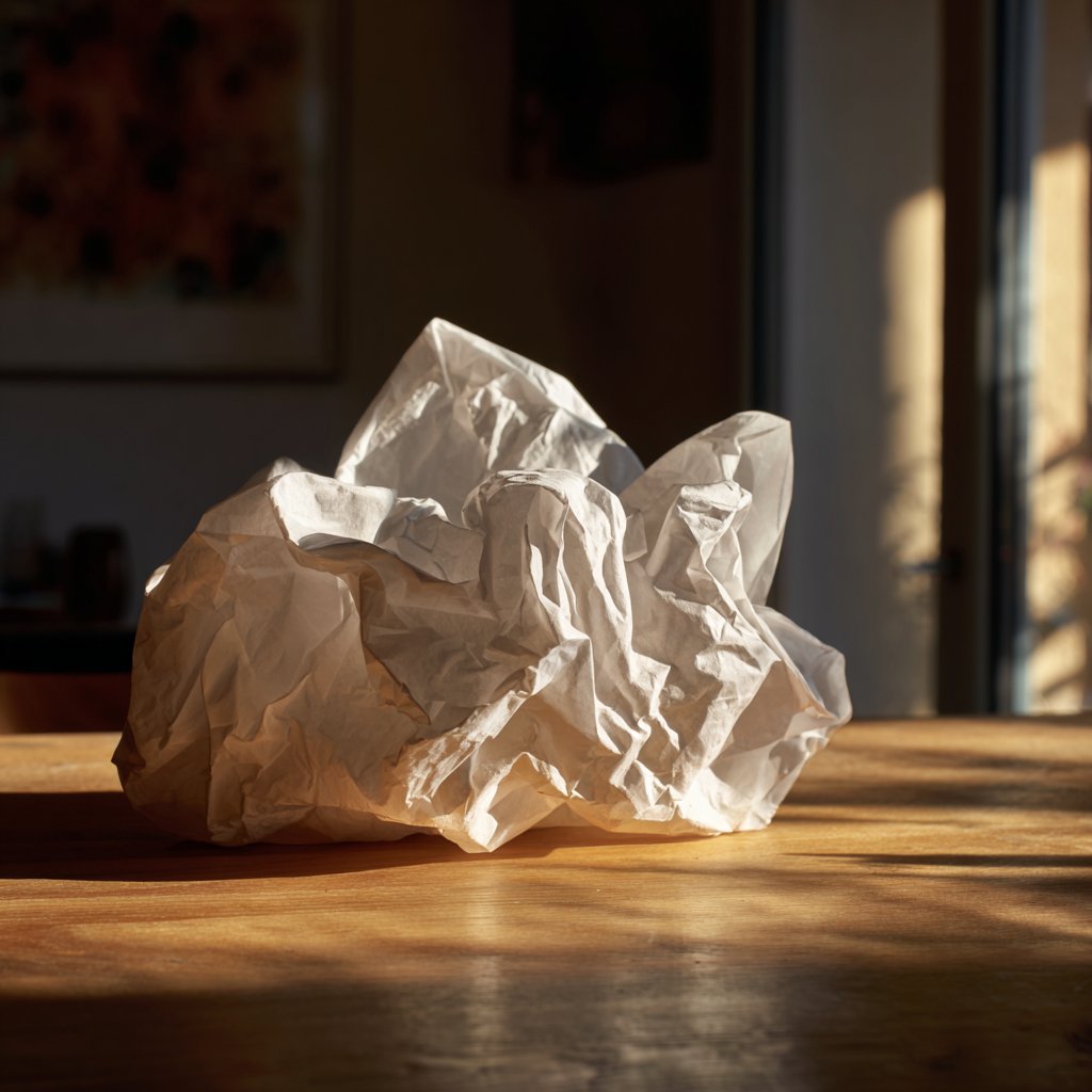 A crumpled napkin | Source: Midjourney