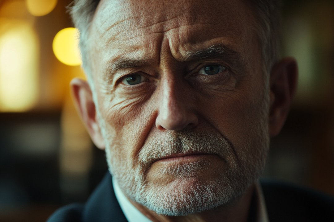 A close-up shot of an older man's face | Source: Midjourney